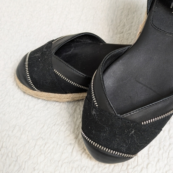 Botkier New York Hudson Zipper Ankle Strap Black Espadrille Sandal 6 - Picture 2 of 6